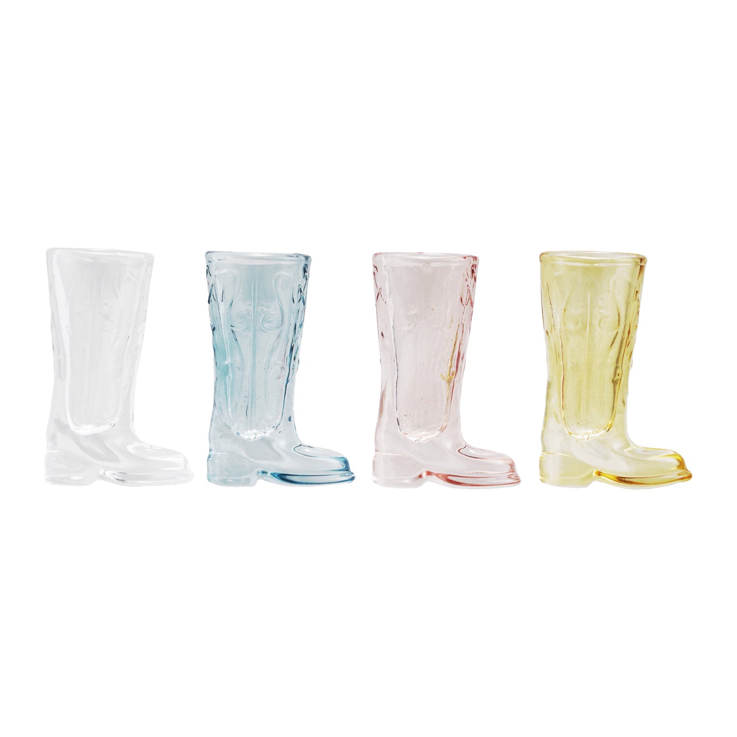 Glass Cowboy Boot Shaped Mini Vase Shot Glass, 4 Colors