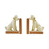 Hand-Painted Stoneware Vintage Reproduction Poodle Bookends, Set of 2