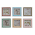 Resin and MDF Photo Frame Magnet with Inlaid Stripes, 6 Colors