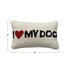 Cotton Blend Tufted Lumbar Pillow “I ♥ My Dog”, Natural, Black & Red - view 3 of 3