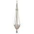 Cotton Macrame Plant Hanger with Wood Beads & Tassel, Natural