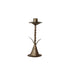 Hand-Forged Metal Twisted Stem Shaped Taper Holder, Antique Brass Finish