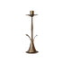 Hand-Forged Metal Stem Shaped Taper Holder, Antique Brass Finish