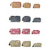 Quilted Cotton Voile Block Zip Pouches, Set of 3, 4 Colors