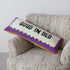 Cotton Tufted Lumbar Pillow “Good In Bed” with Green Back, Natural, Black, Purple & Pink - view 4 of 4