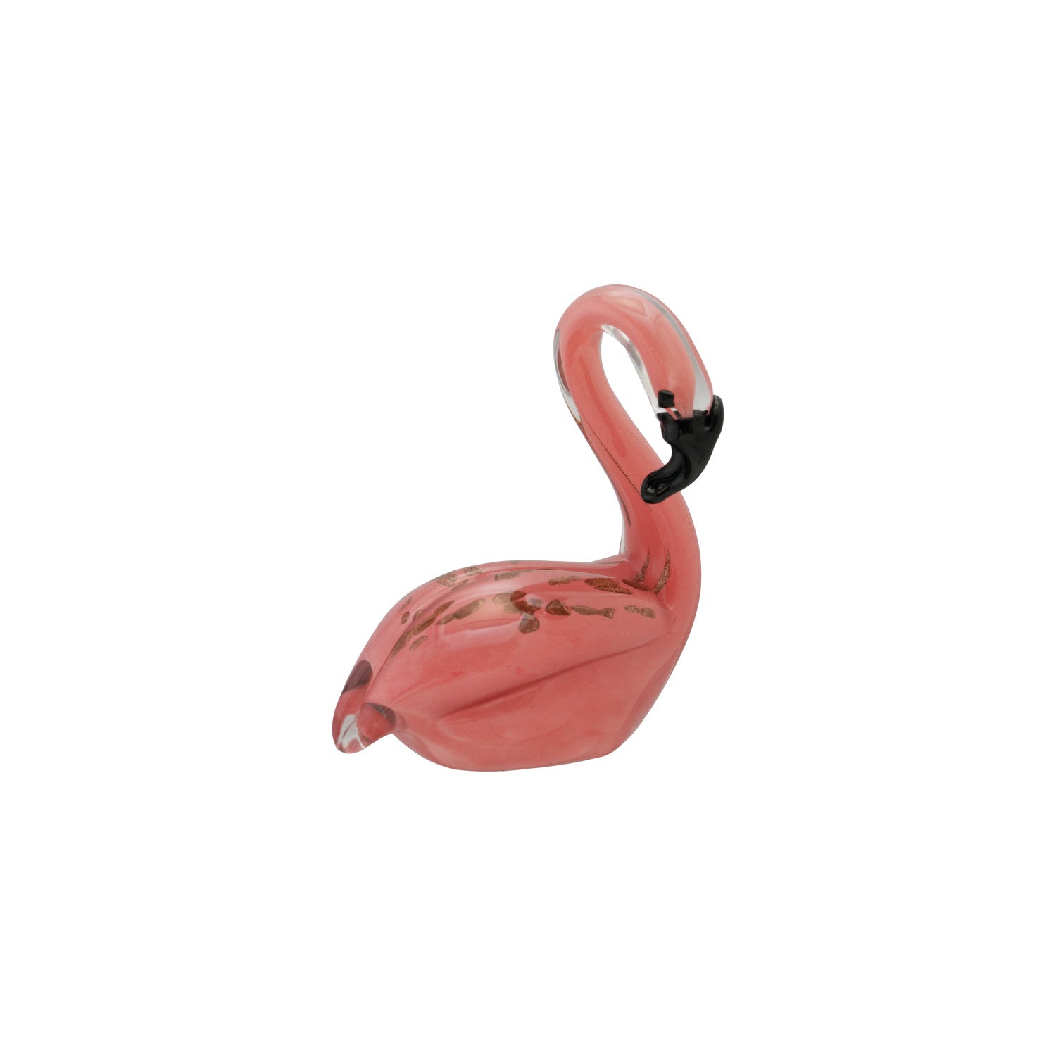 Hand-Blown Art Glass Flamingo, Pink & Black (Each One Will Vary)
