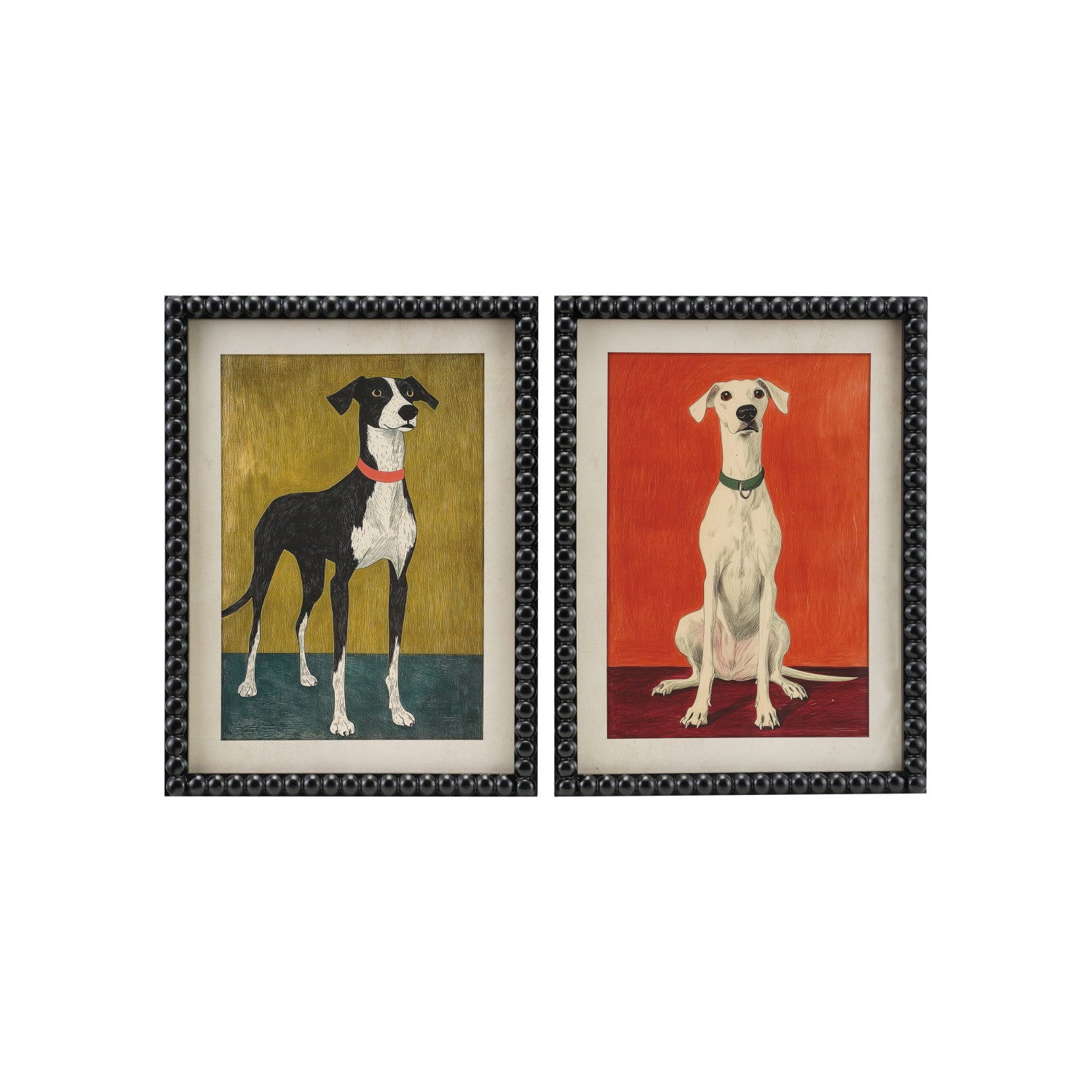Wood Framed Glass Wall Decor with Dog & Bobbin Frame, 2 Styles