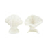 Cast Iron Shell Shaped Bookends, Matte Finish, Cream Color, Set of 2