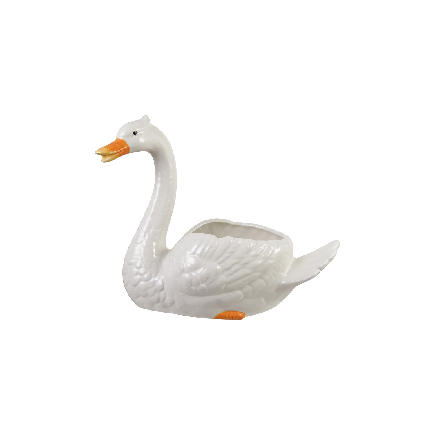 Hand-Painted Vintage Reproduction Swan Planter