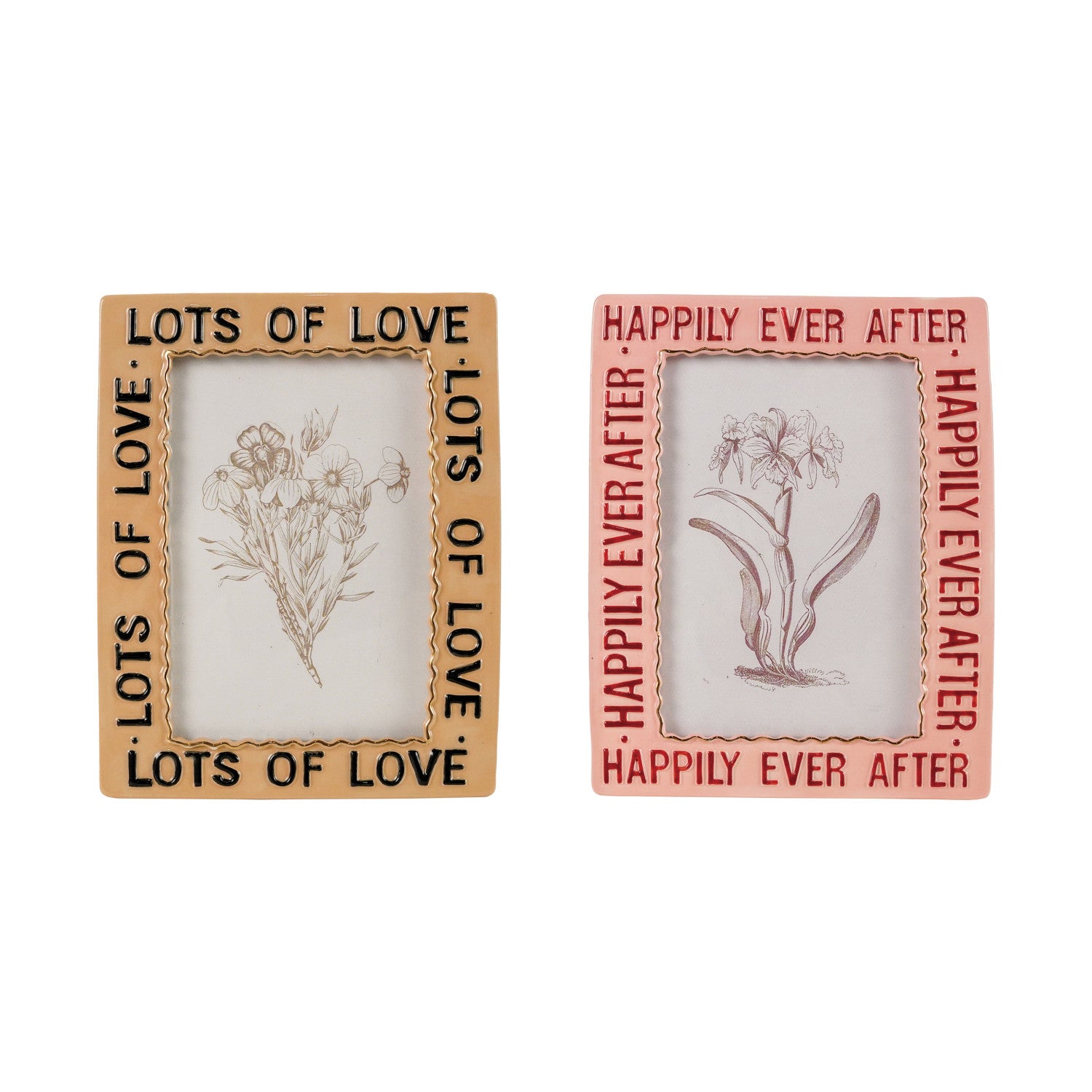Hand-Painted Photo Frame with Saying, 2 Styles (Holds 4"x6" Photo)