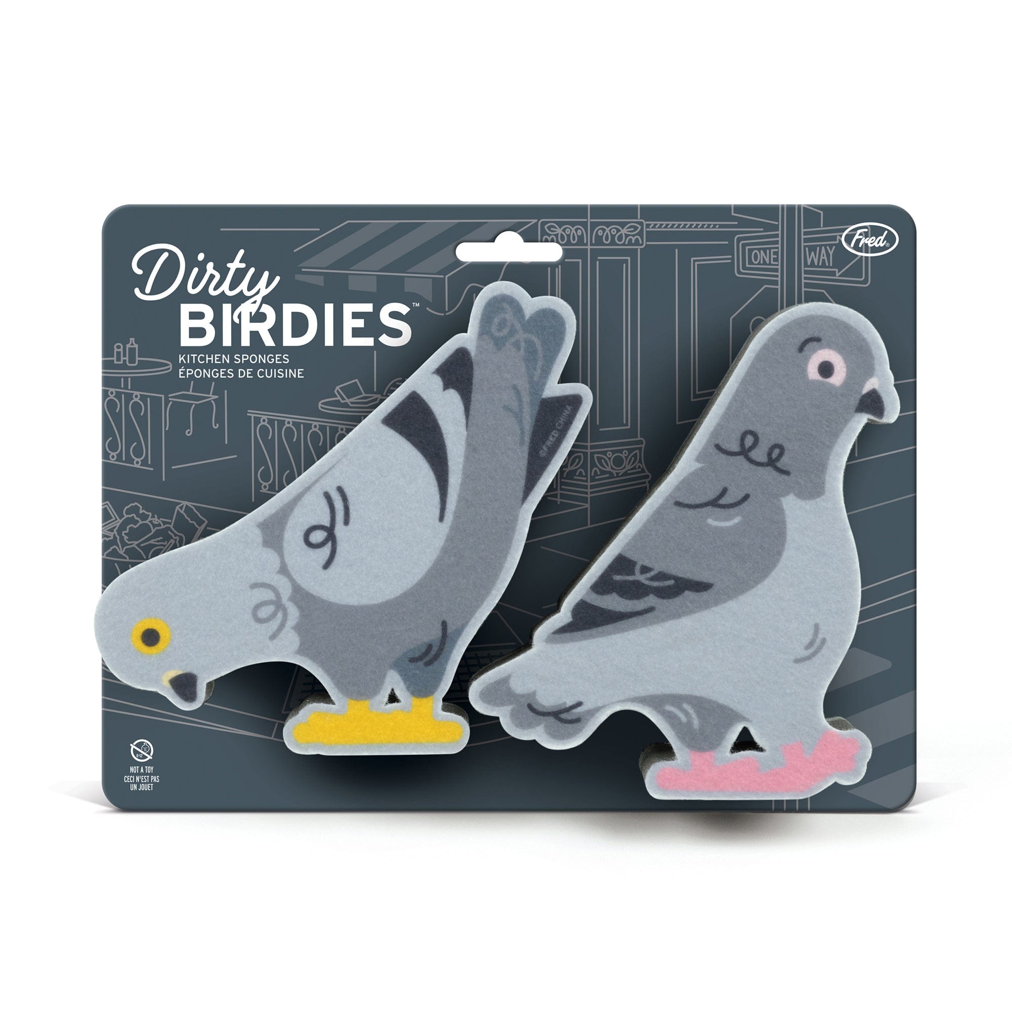 Dirty Birdies Pigeon Sponges - Set of 2 by Fred