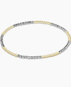 Blissful Pattern 2mm Bead Bracelet - Silver Faceted Hematite by enewton