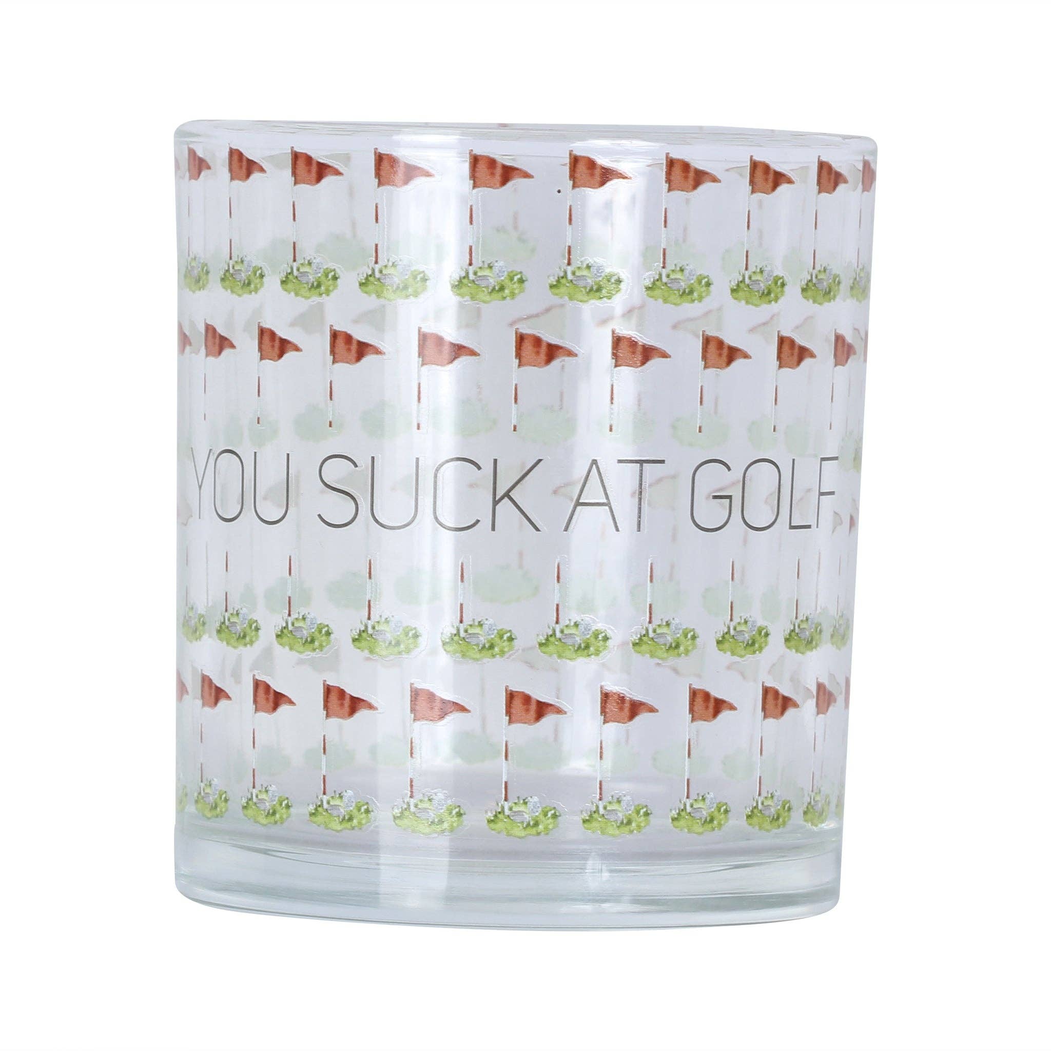 You Suck At Golf Rocks Glass