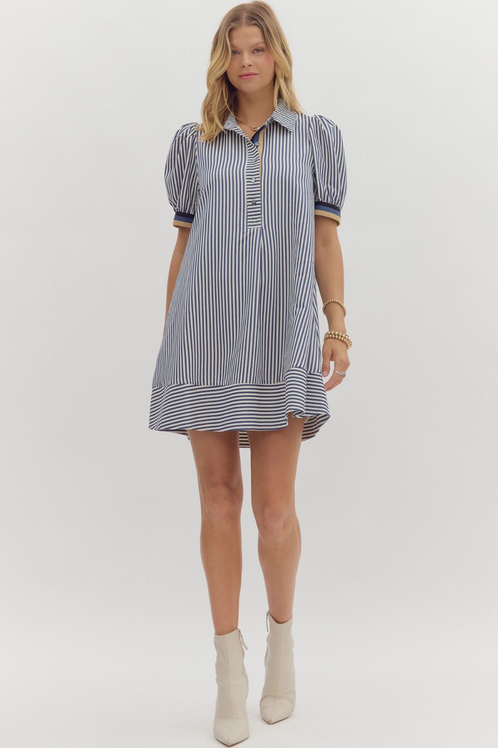 Mindy Midi Stripe Pattern Dress