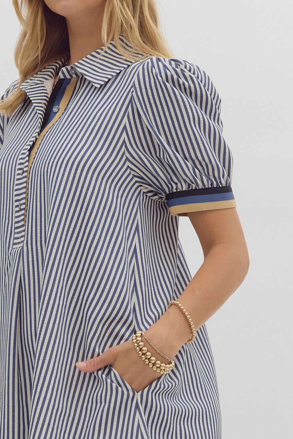 Mindy Midi Stripe Pattern Dress