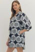 Daisy Print Puff Sleeve Mini Dress