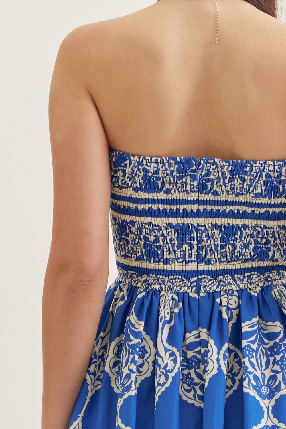 Sally Mae Printed Embroidered TubeDress