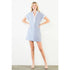 Bee Short Sleeve Split Striped V-Neck Dress