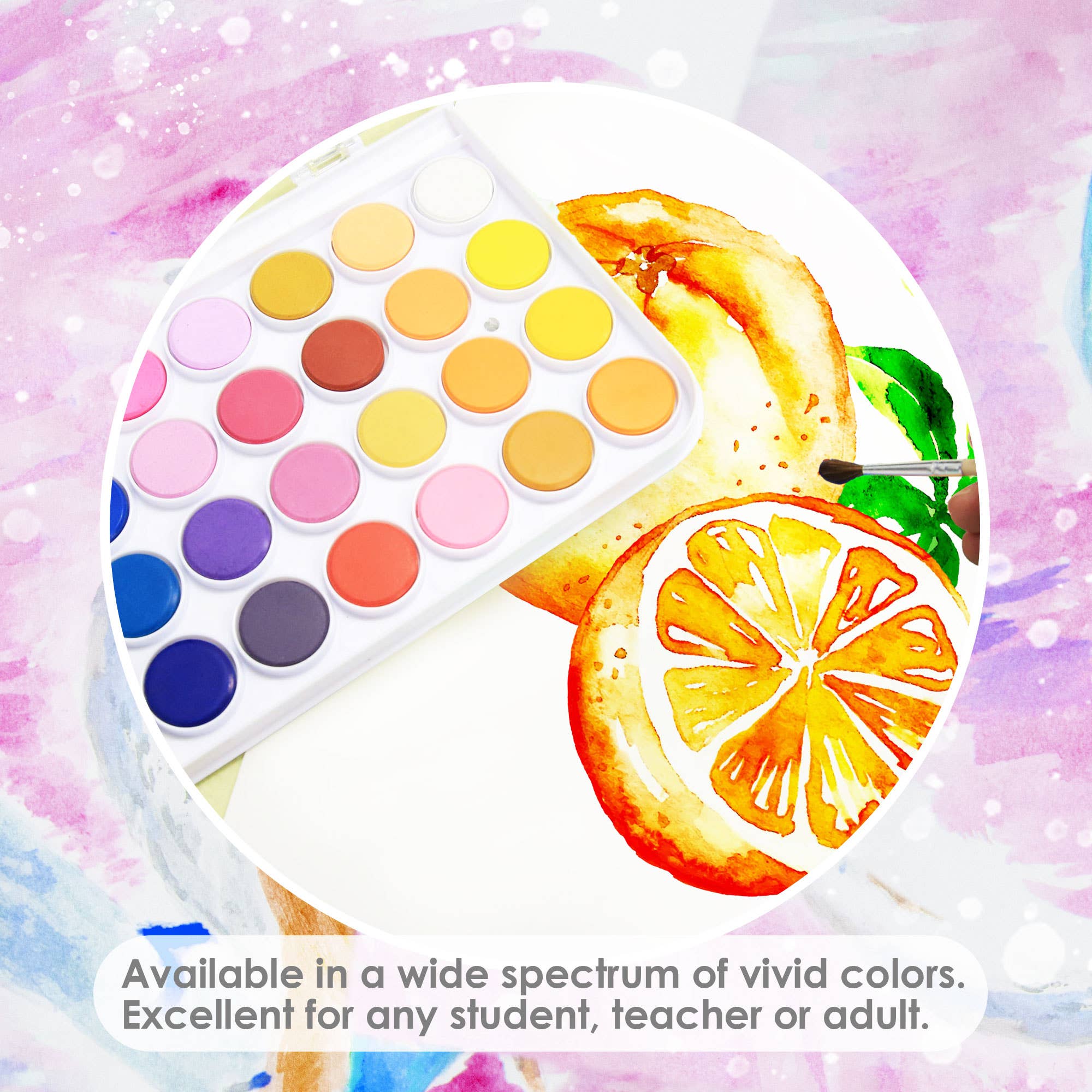 36-Color Watercolor Set with Brush
