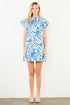 Lizzie Short Sleeve Print Button Down Dress