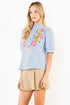Tia  Detail Puff Sleeve Tiger Pattern Top by THML