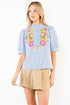 Tia  Detail Puff Sleeve Tiger Pattern Top by THML - view 2