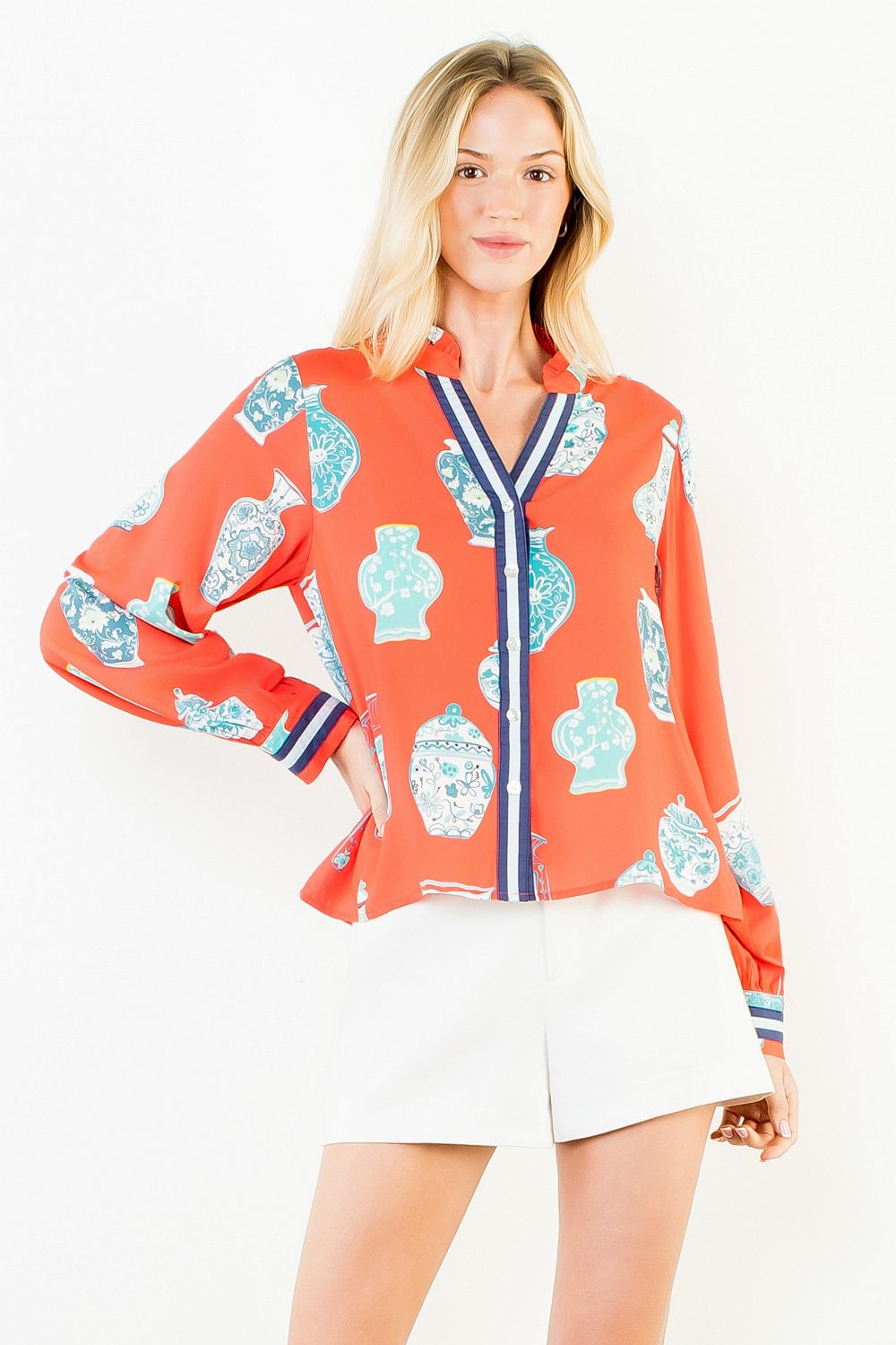 Marly Long Sleeve Vase Top