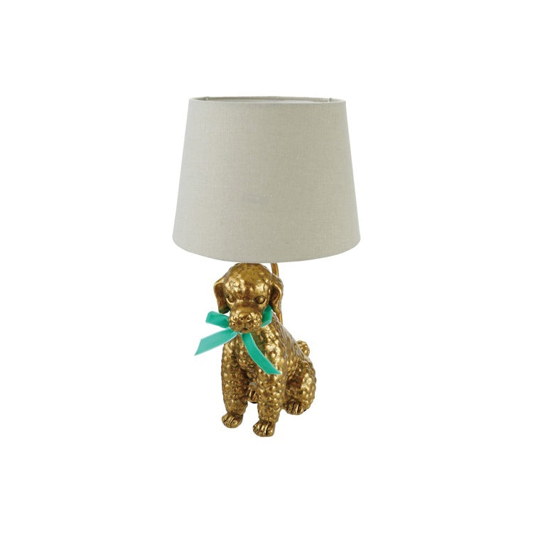 Poodle Shaped Table Lamp W Bow by HAZEL MAZEL