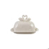 Stoneware Scalloped Butter Dish W Swans