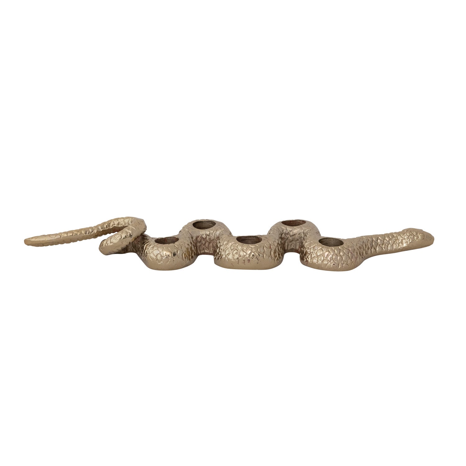 Cast Aluminum Snake Shaped Taper Holder, Gold Finish (Holds 5 Tapers) by Creative Co-Op