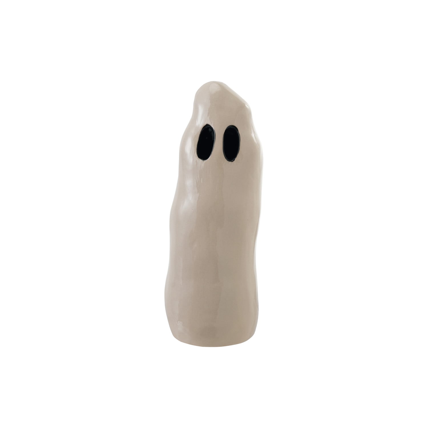 Stoneware Ghost with Cut-Outs, White & Black by Creative Co-Op