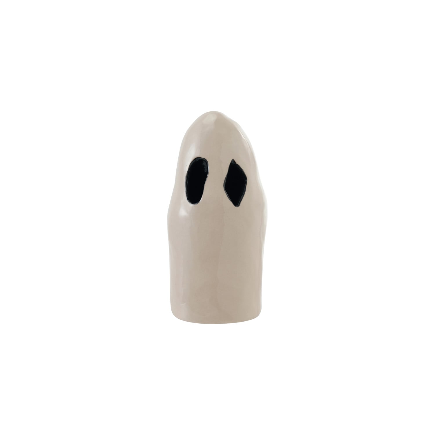 Stoneware Ghost with Cut-Outs, White & Black by Creative Co-Op