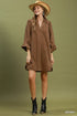 Umgee C6657 Corduroy Puff Sleeve Shift Dress – Teal with Pockets - View 3