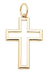 Open Cross Charm in Shiny Gold
