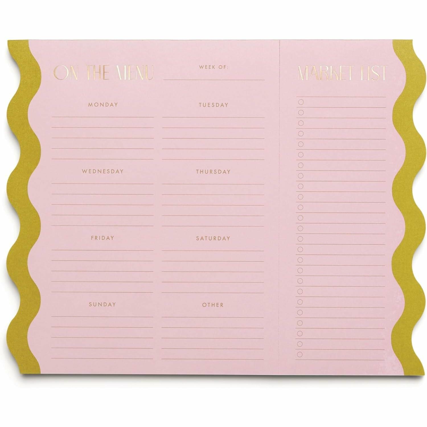 Meal Planner Notepad Pink/Chartreuse By Designworks