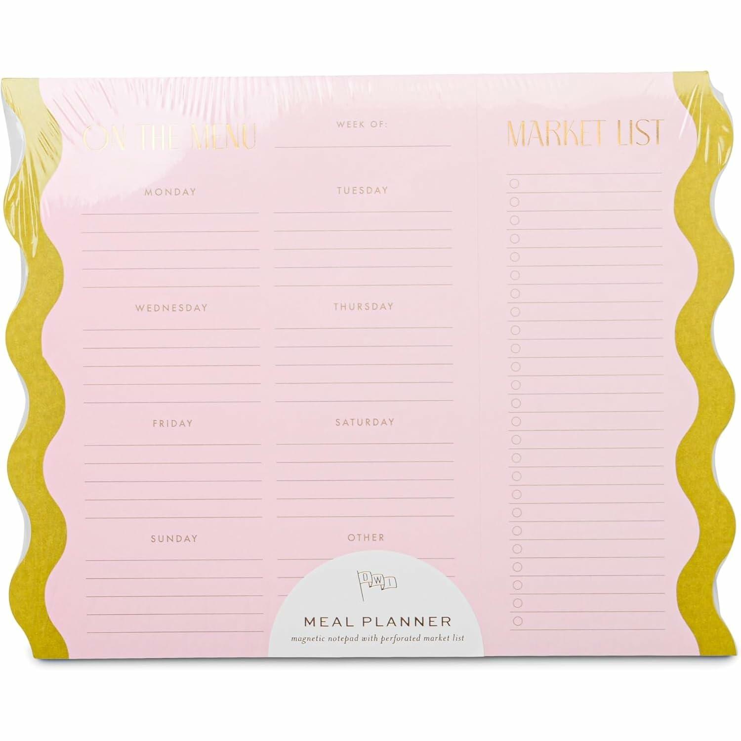 Meal Planner Notepad Pink/Chartreuse By Designworks