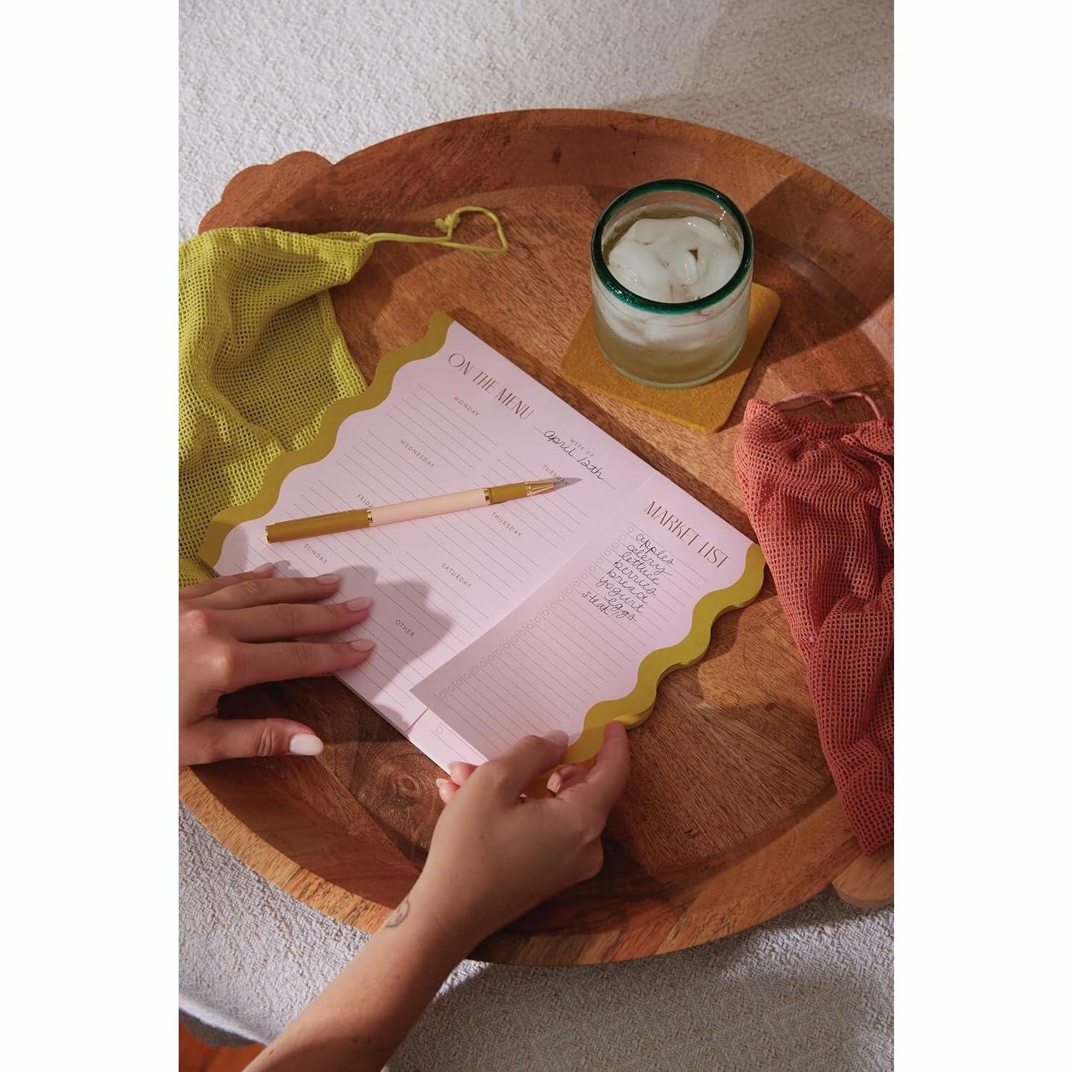 Meal Planner Notepad Pink/Chartreuse By Designworks