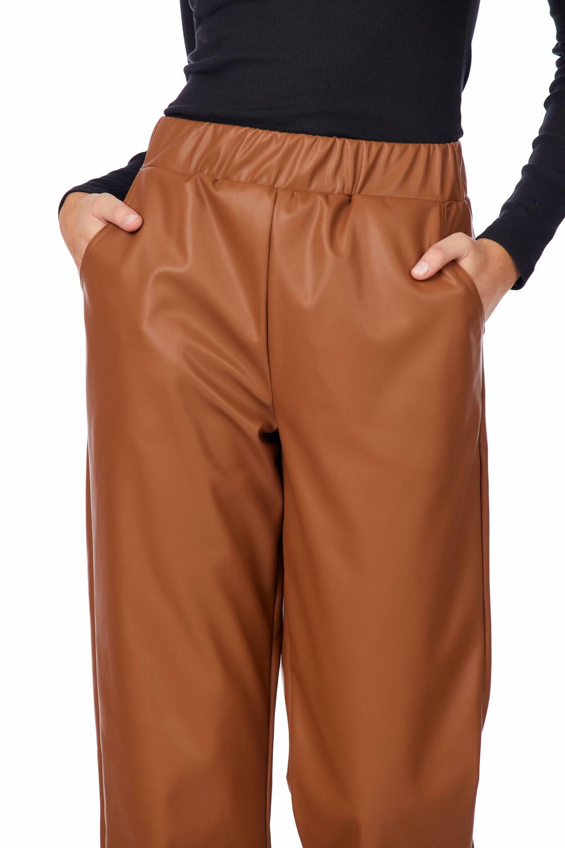 Ballard Leather Pant Brown By Mud Pie