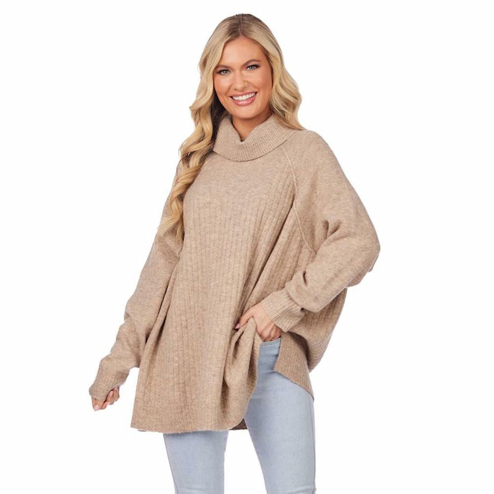 Freddie Ribbed Sweater Tan By Mud Pie