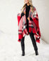 Brinley Belted Poncho, Red By Mud Pie