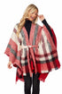 Brinley Belted Poncho, Red By Mud Pie