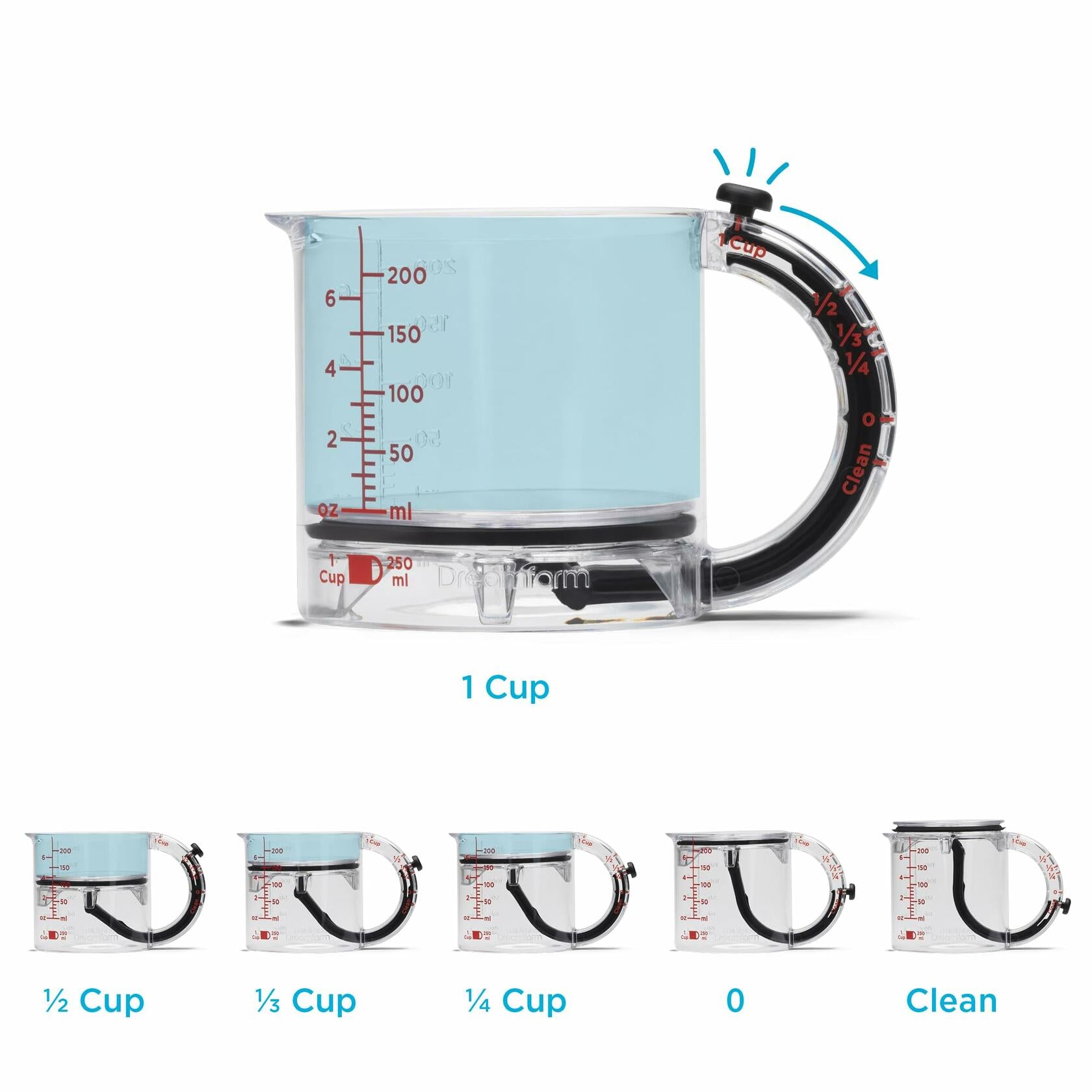 Upcup All-In-1 Adjustable Measuring Cup By Dreamfarm