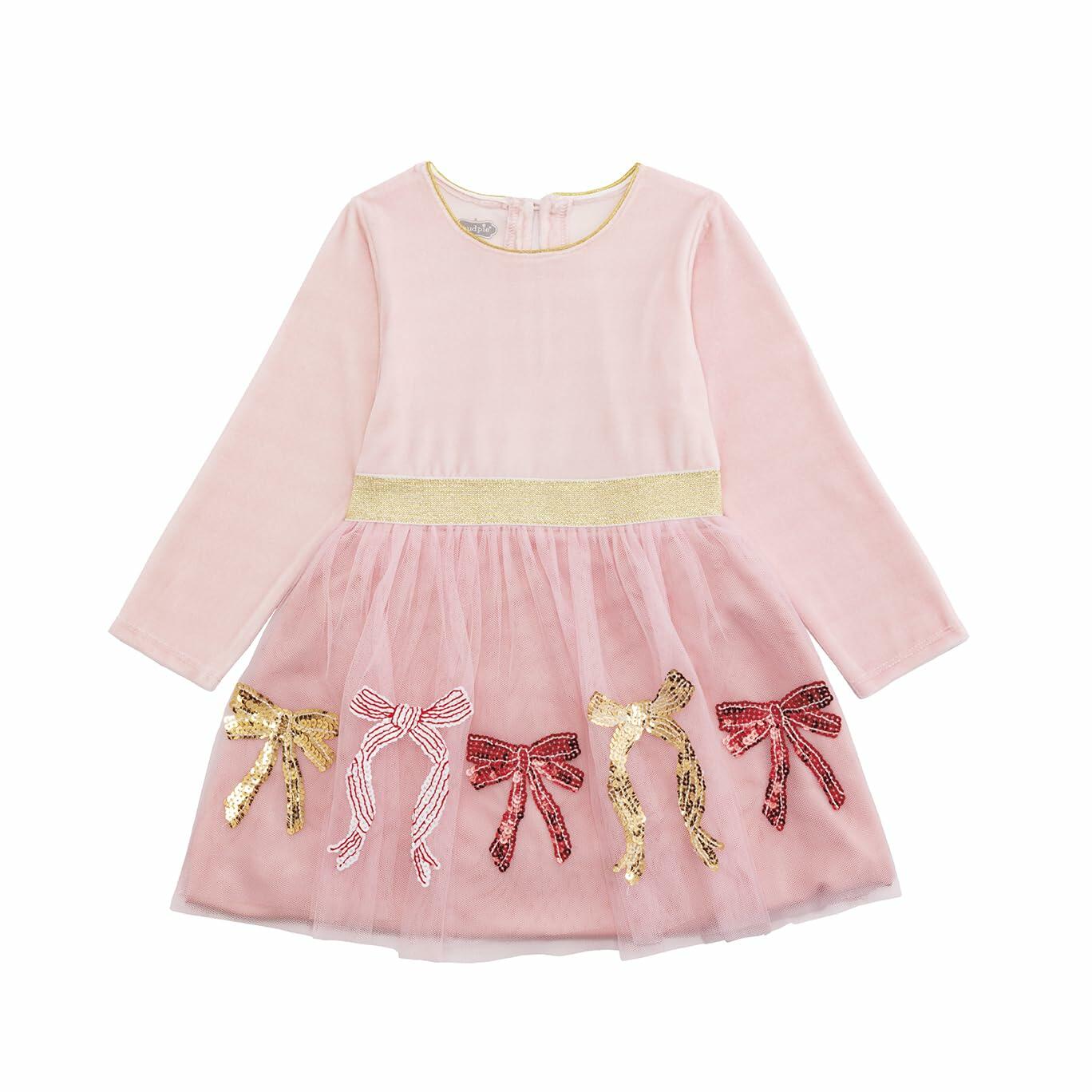Velour Sequin Bow Tutu Dress By Mud Pie