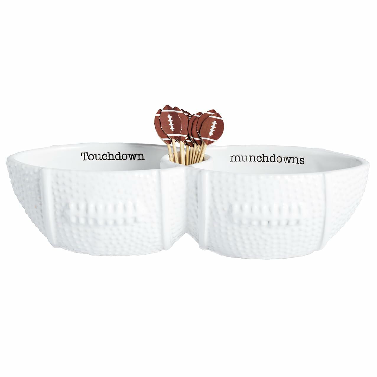 Football Double Dip Server with Toothpicks by Mud Pie