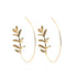 Emory - Gold Hoop with Leaf Earring