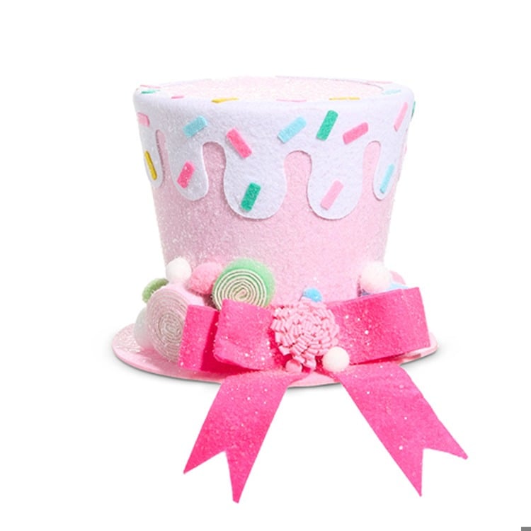 8.5" Pink Sprinkles Top Hat