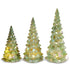 12.5" Lighted Green Iridescent Trees
