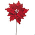 22" Red Velvet Poinsettia Stem