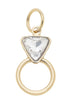 Rhinestone Ring Charm in Shiny Gold