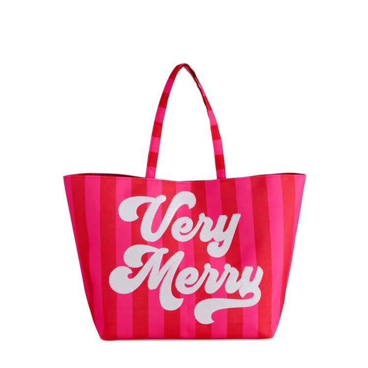"VERY MERRY" GIFTING TOTE,RED